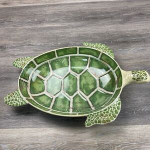 Pier 1 Speedy the Sea Turtle Large 22" Melamine Serving Bowl Dish‎ Platter Ocean